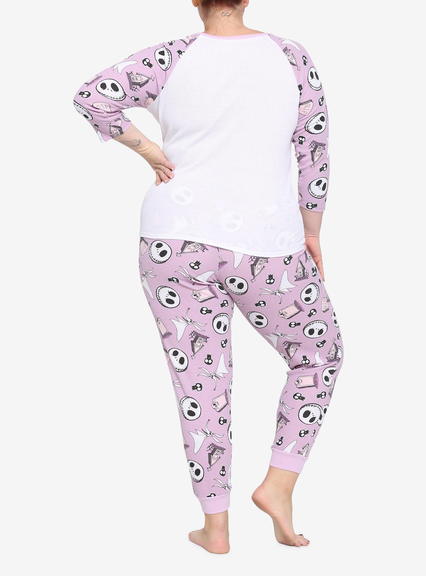 The Nightmare Before Christmas Lavender Girls Thermal Pajama Set Plus Size, MULTI, alternate