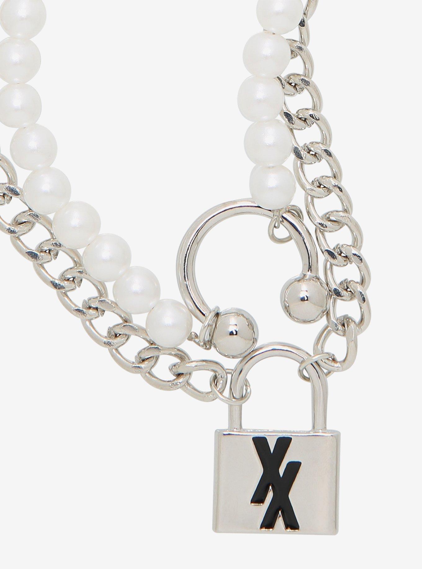 Machine Gun Kelly Padlock Barbell Two-Layer Necklace, , alternate