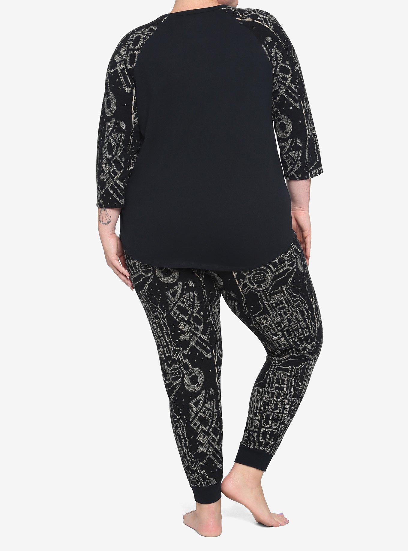 Harry Potter Marauder's Map Girls Thermal Pajama Set Plus Size, MULTI, alternate