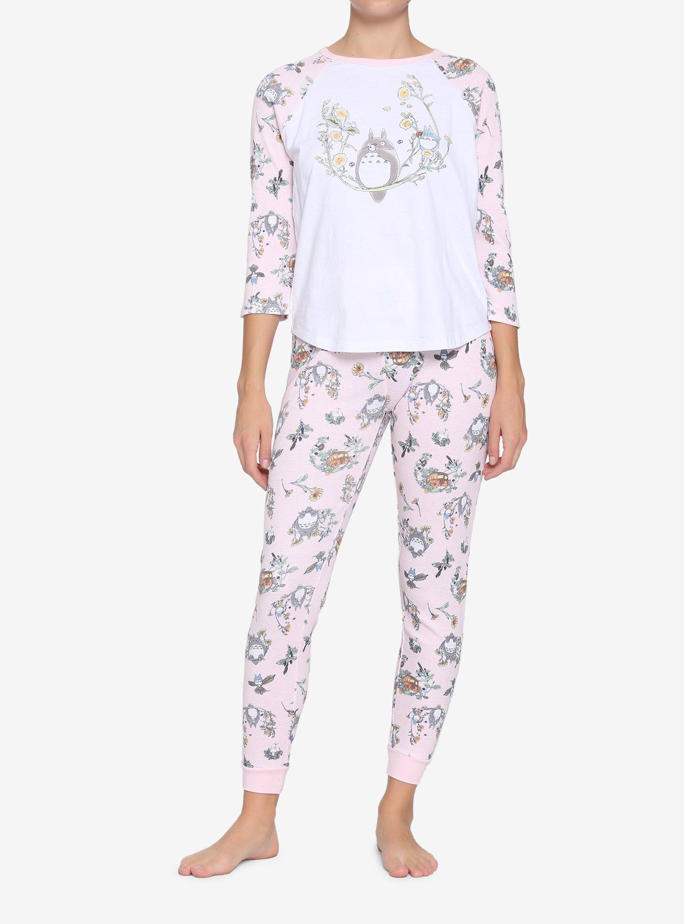Studio Ghibli My Neighbor Totoro Pastel Dandelion Girls Thermal Pajama Set, MULTI, alternate