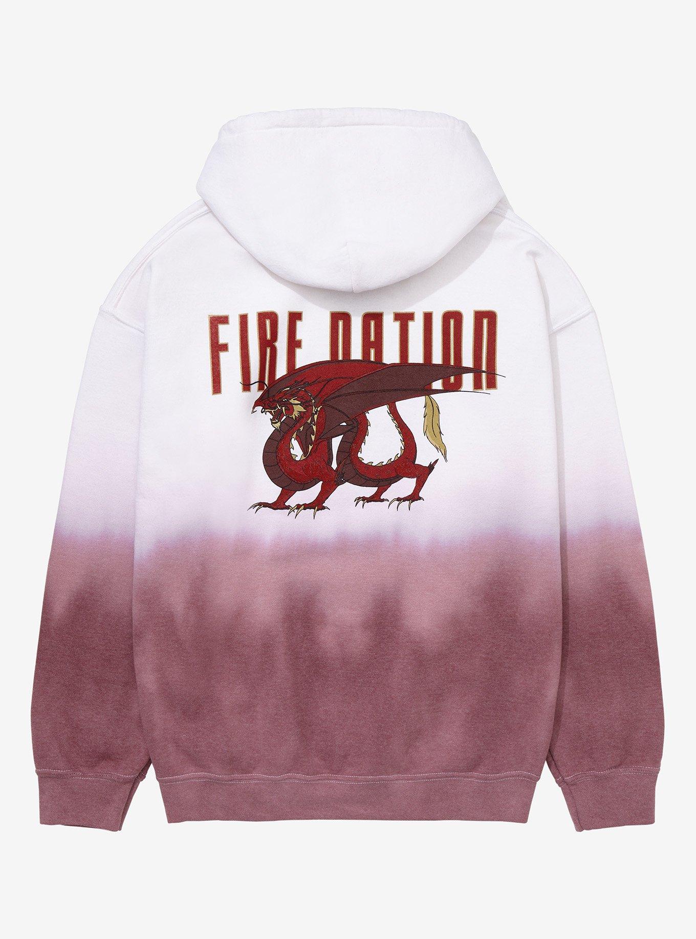 Avatar: The Last Airbender Fire Nation Dragons Women's Dip-Dye Hoodie - BoxLunch Exclusive, DARK RED, alternate