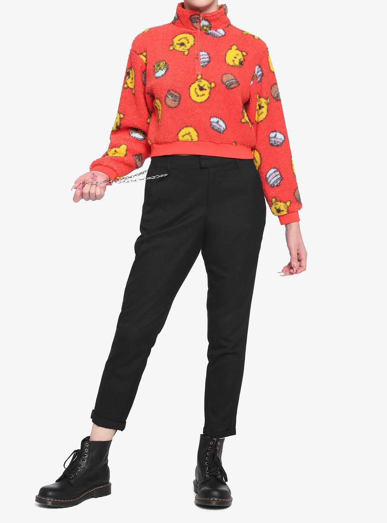 Disney Winnie The Pooh Fuzzy Half-Zipper Girls Sweater, MULTI, alternate