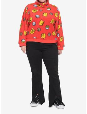 Disney Winnie The Pooh Fuzzy Half-Zipper Girls Sweater Plus Size, , hi-res