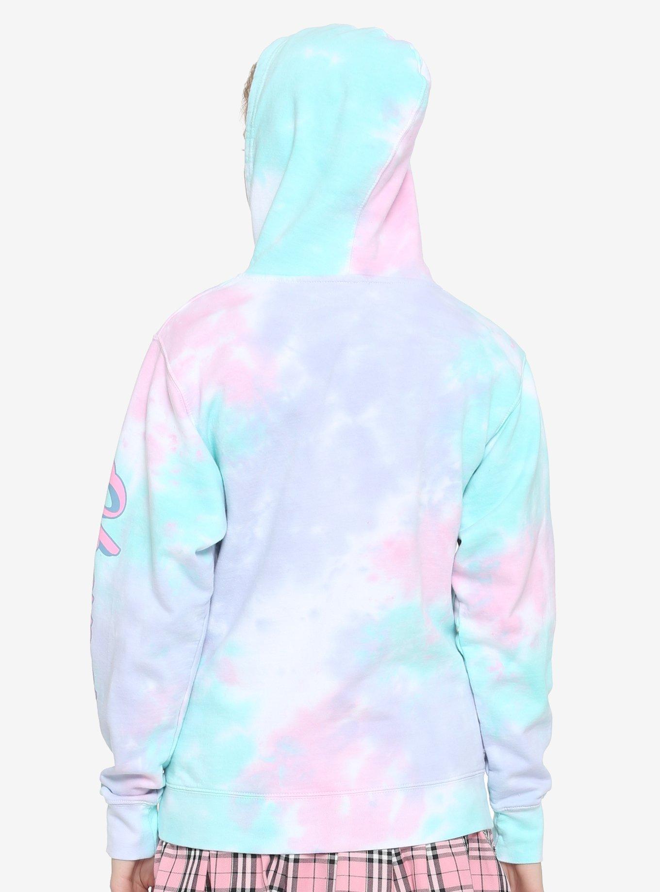 Disney Lilo & Stitch Ohana Pastel Tie-Dye Girls Hoodie, MULTI, alternate
