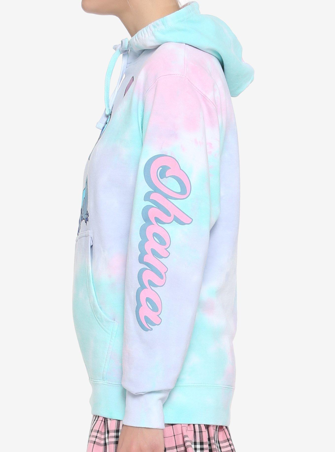 Disney Lilo & Stitch Ohana Pastel Tie-Dye Girls Hoodie, MULTI, alternate