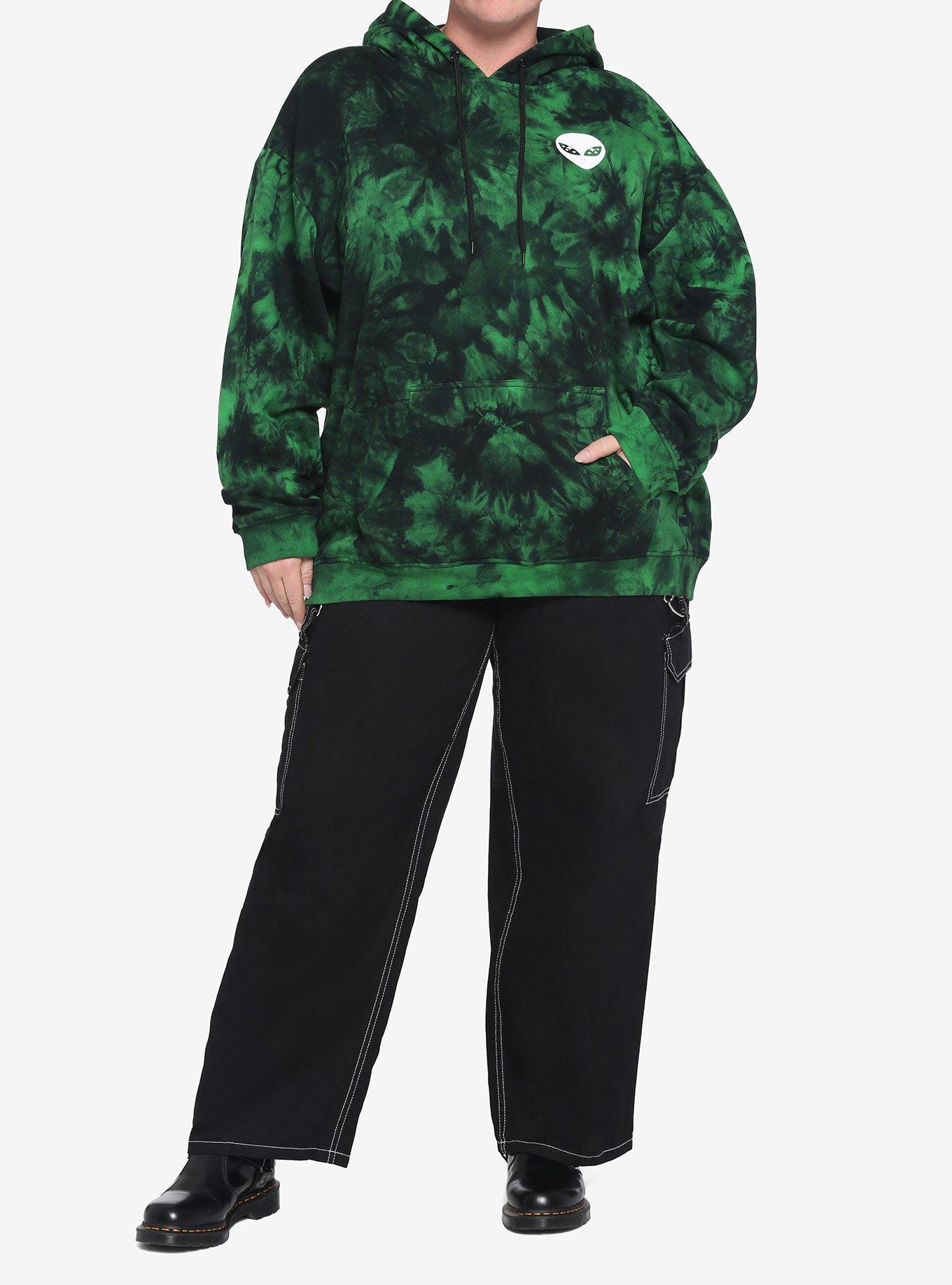 Alien Get Me Out Of Here Green Wash Girls Hoodie Plus Size, MULTI, alternate - view 2