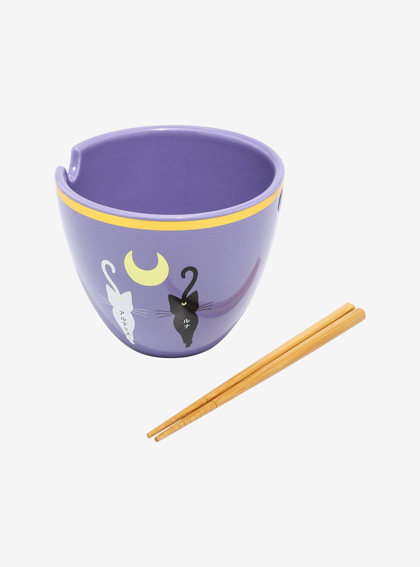 Sailor Moon Luna & Artemis Ramen Bowl with Chopsticks, , alternate