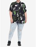 Universal Monsters Collage Girls Woven Button-Up Plus Size, MULTI, alternate