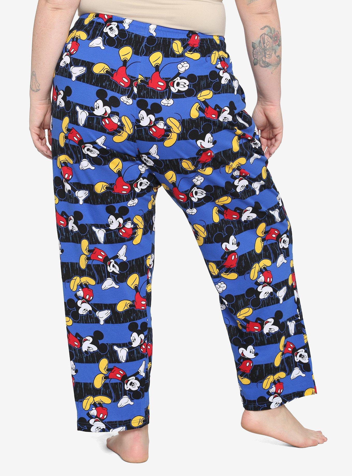Disney Mickey Mouse Stripe Girls Pajama Pants Plus Size, MULTI, alternate