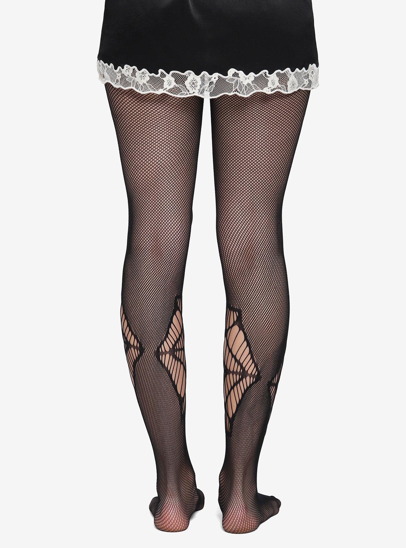 Spider & Spiderweb Fishnet Tights, , alternate