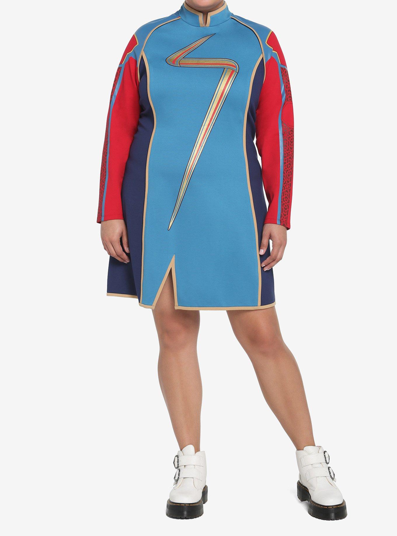 Her Universe Marvel Ms. Marvel Hero Costume Dress Plus Size, MULTI, alternate