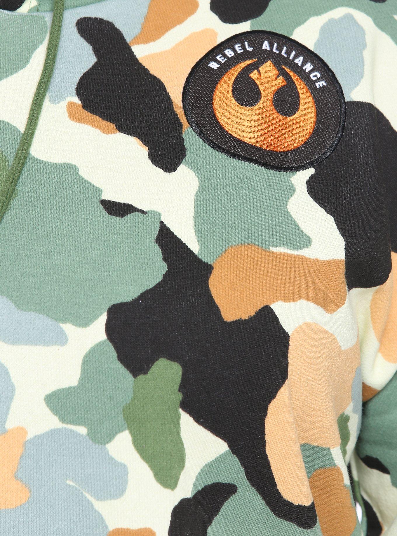 Her Universe Star Wars Camo Semi-Crop Hoodie Plus Size Her Universe Exclusive, MULTI, alternate