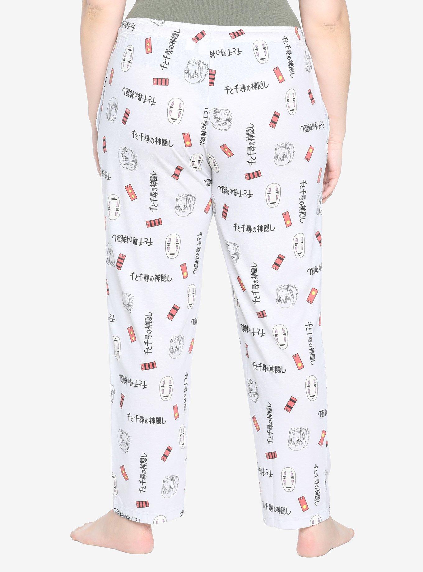 Studio Ghibli Spirited Away Bath Tokens Pajama Pants Plus Size, MULTI, alternate