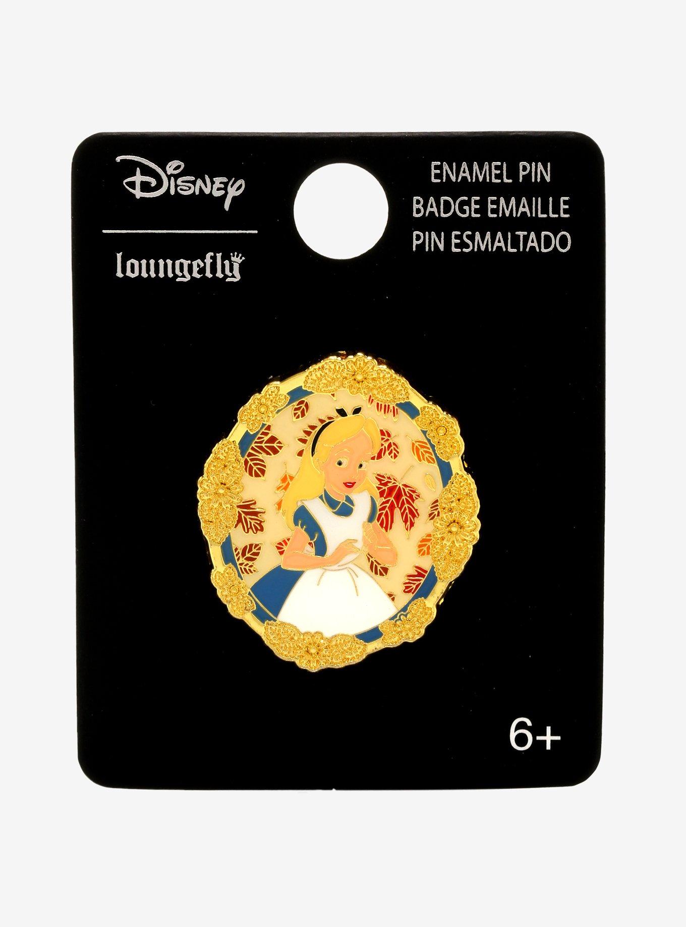Loungefly Disney Alice in Wonderland Alice Leaf Portrait Enamel Pin - BoxLunch Exclusive, , alternate