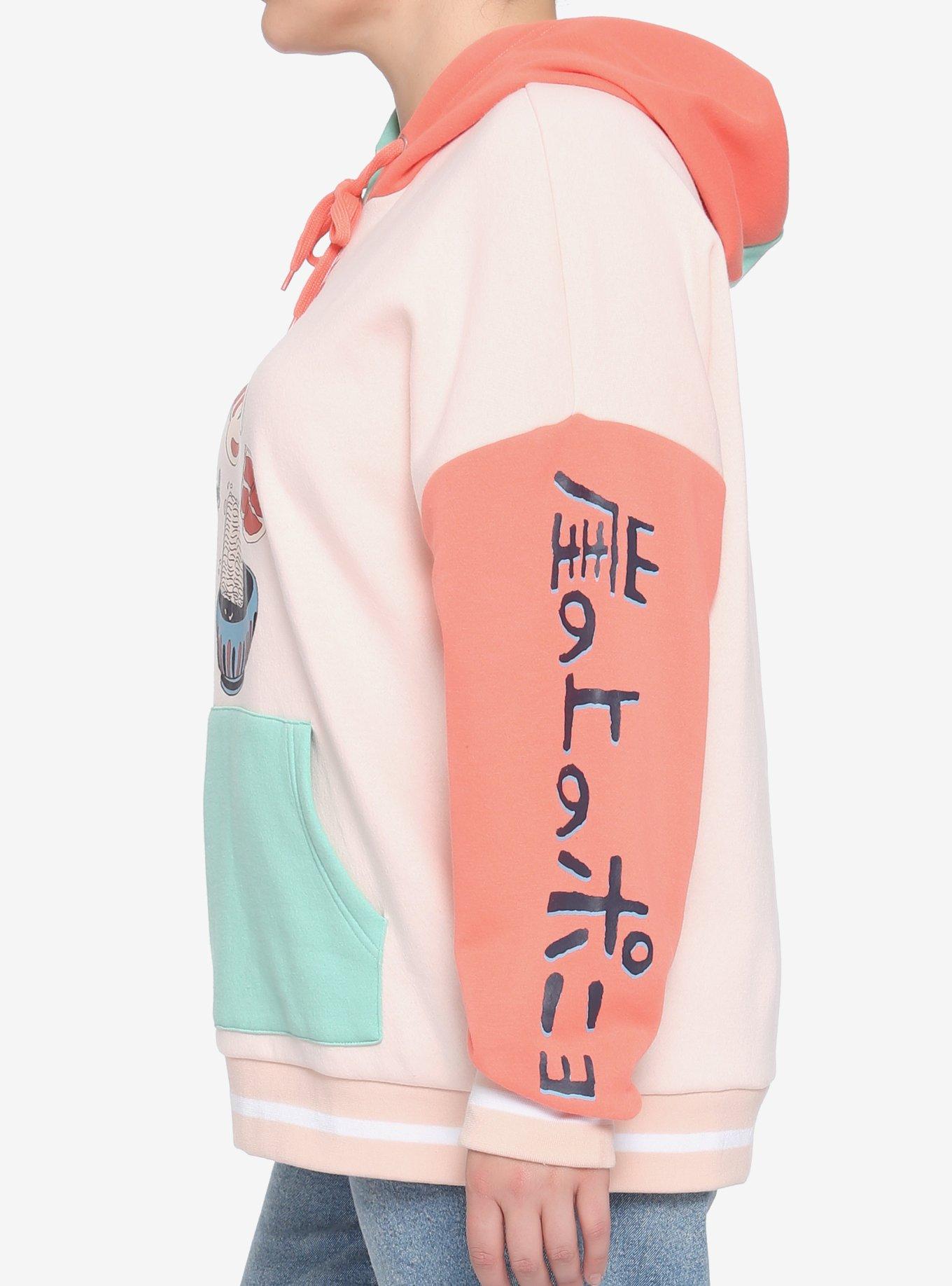 Studio Ghibli Ponyo Color-Block Girls Hoodie Plus Size, MULTI, alternate