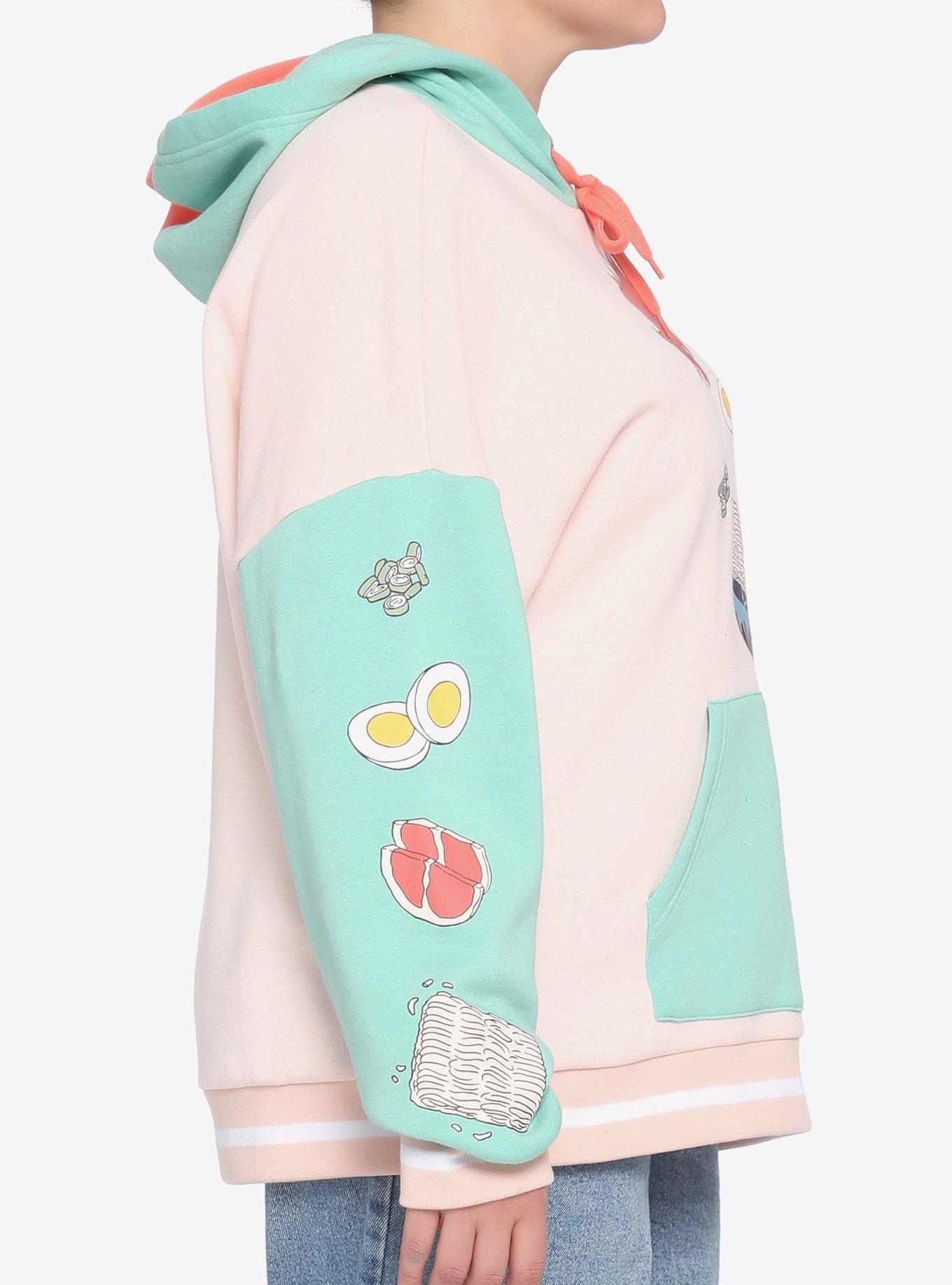 Studio Ghibli Ponyo Color-Block Girls Hoodie Plus Size, MULTI, alternate