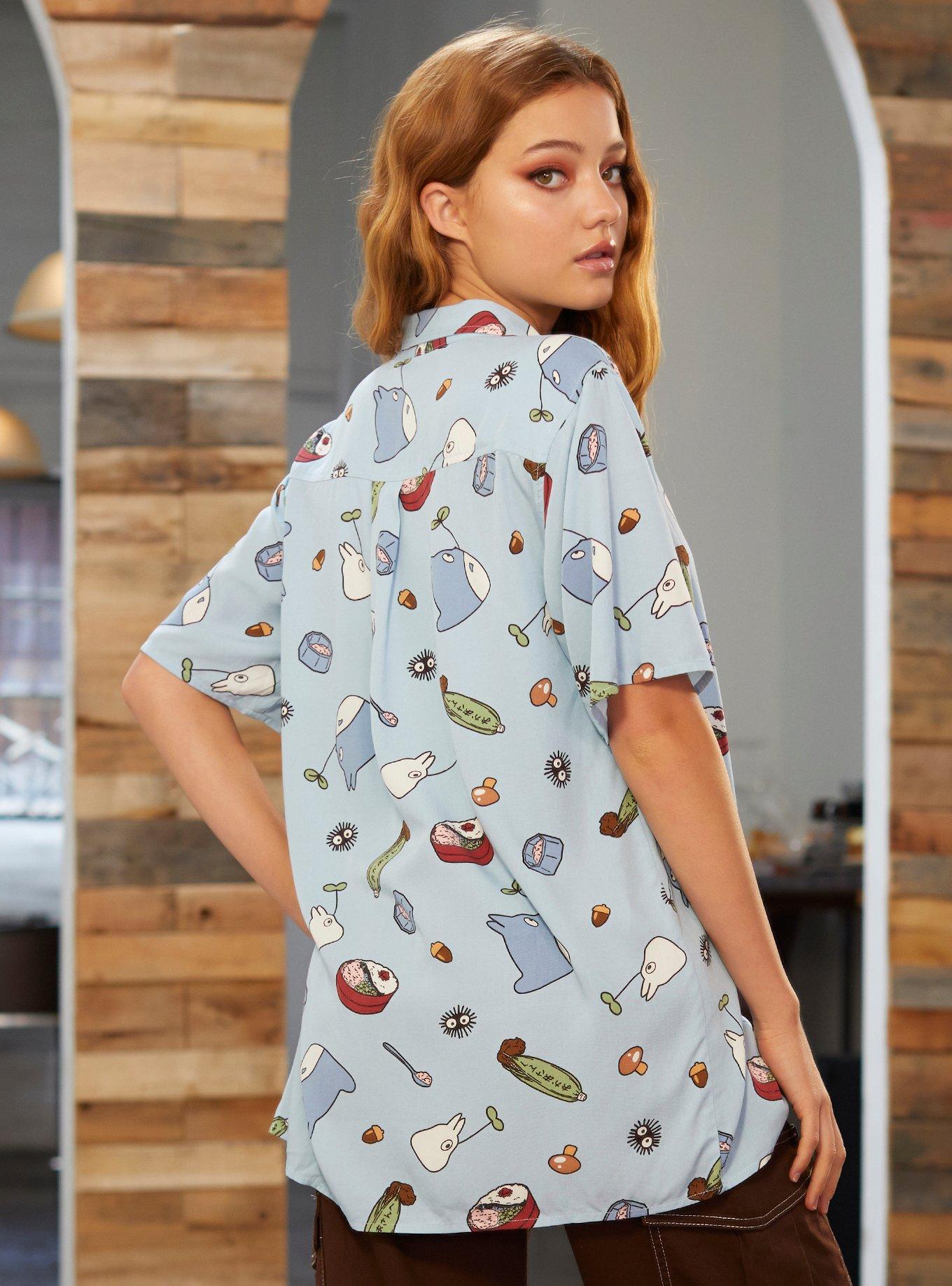 Studio Ghibli My Neighbor Totoro Food Girls Woven Button-Up, MULTI, alternate