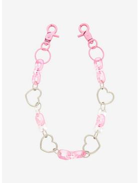 Pink Heart 18 Inch Wallet Chain, , hi-res