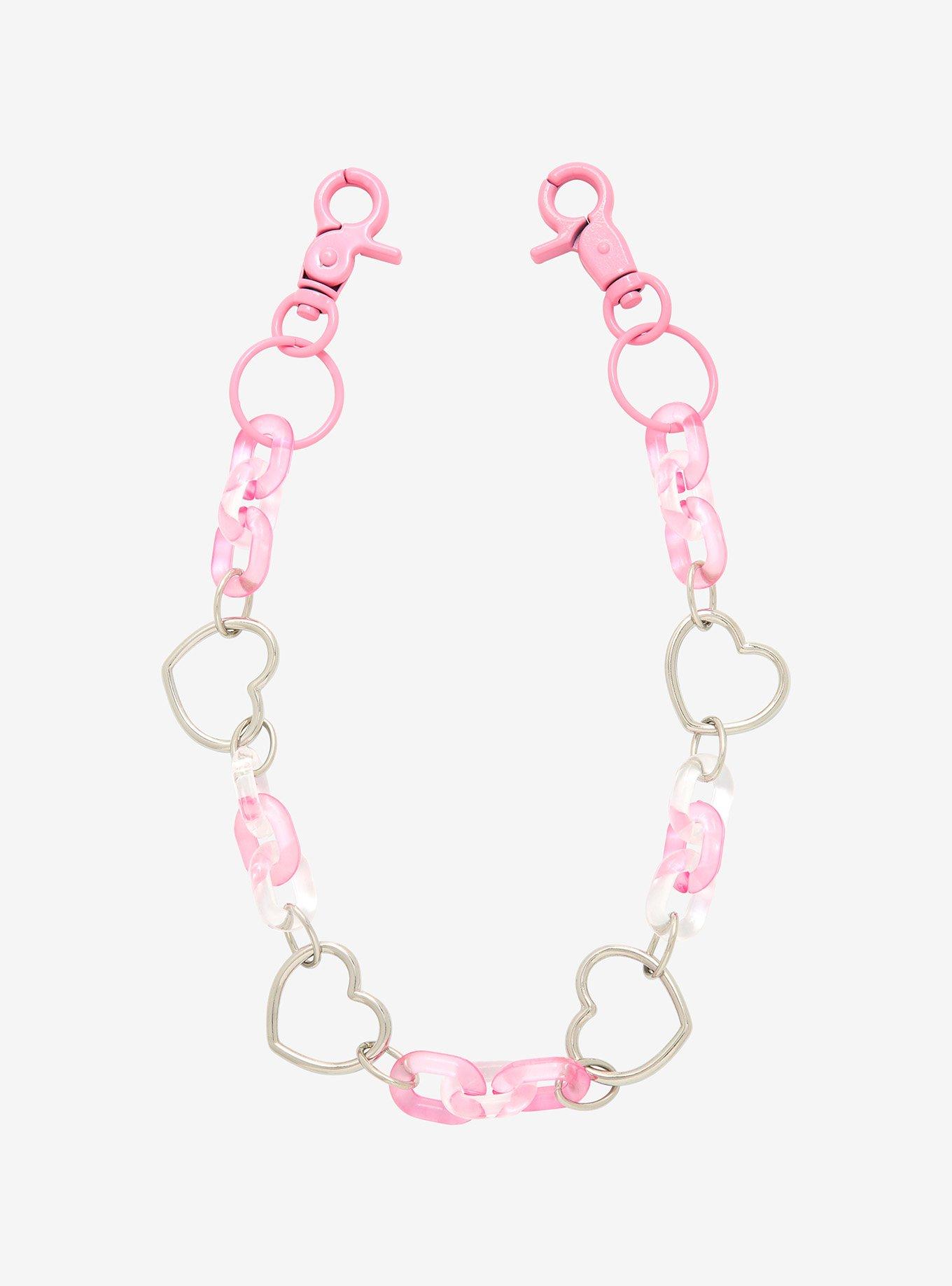 Pink Heart 18 Inch Wallet Chain, , alternate