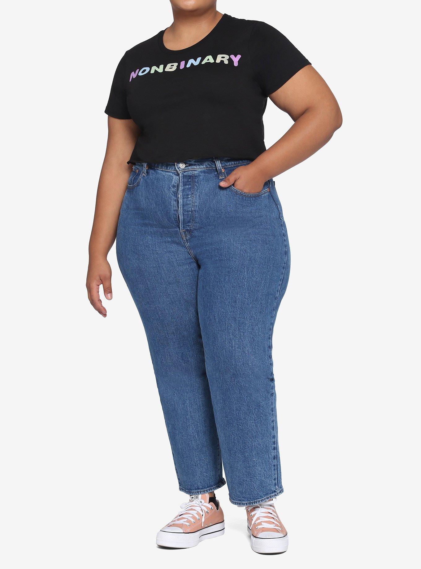 Nonbinary Crop T-shirt Plus Size, MULTI, alternate