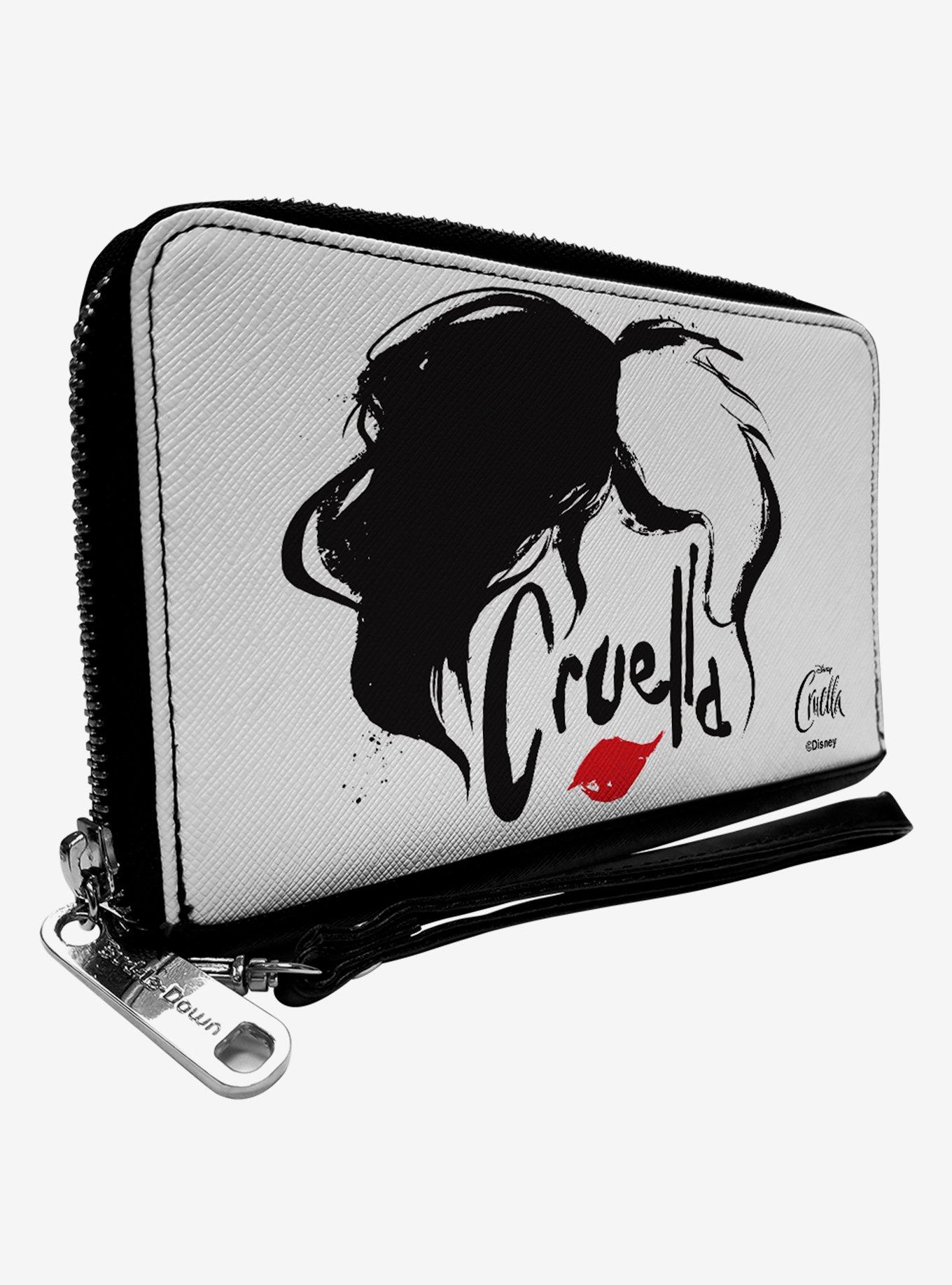 Disney Cruella Sketch Outline Zip Around Wallet, , alternate