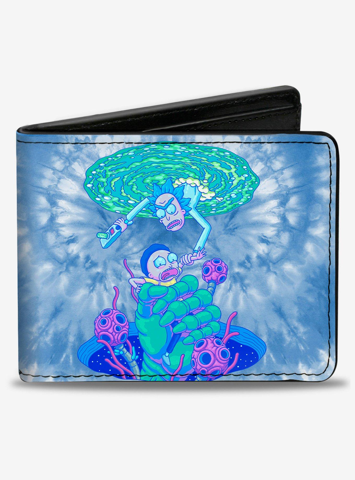 Rick and Morty Circuit Faces Portal Gun Bifold Wallet, , hi-res