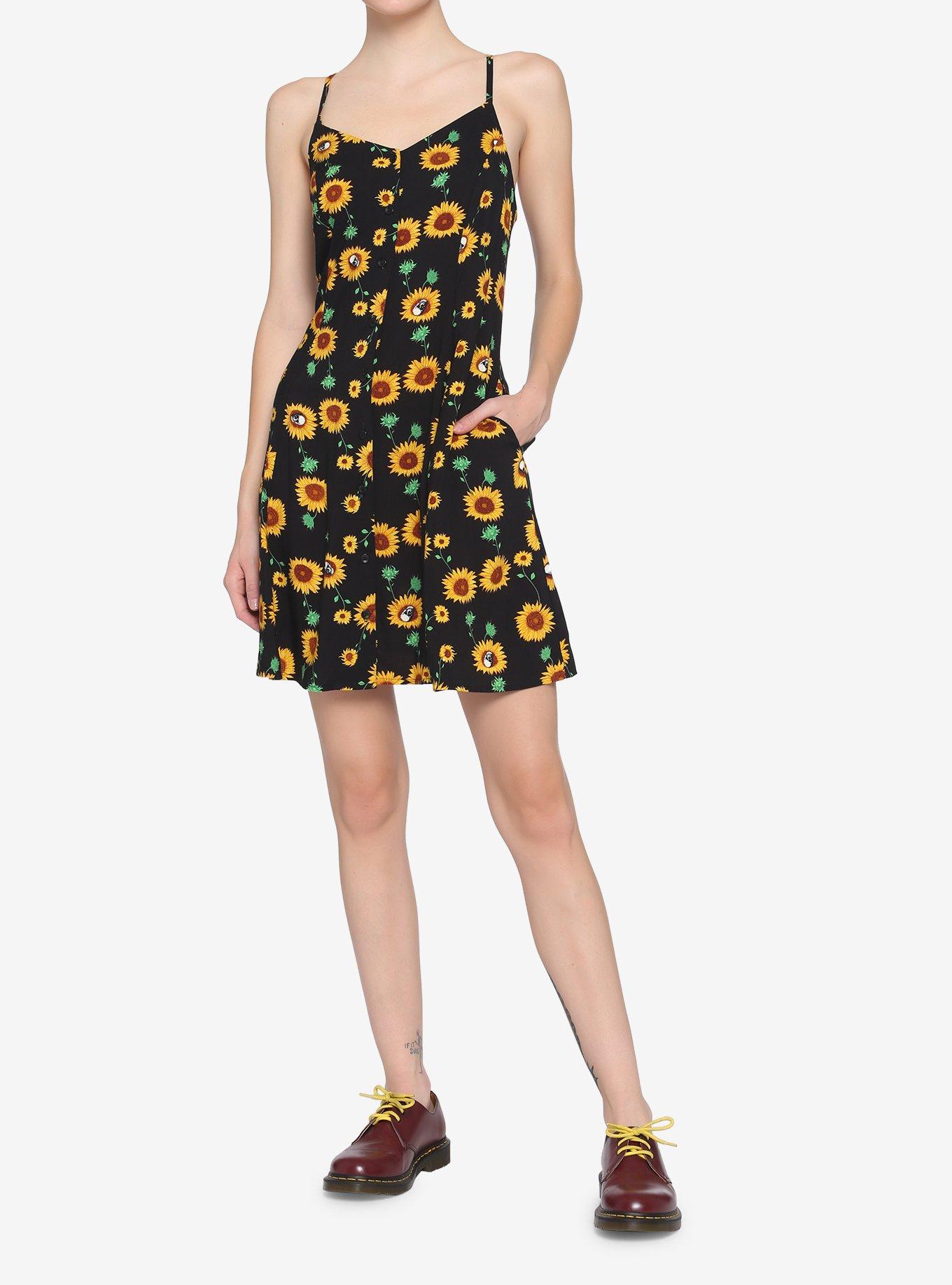 Sunflower Skull Button-Front Dress, MULTI, alternate