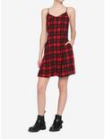 Red Plaid Button-Front Dress, PLAID - RED, alternate