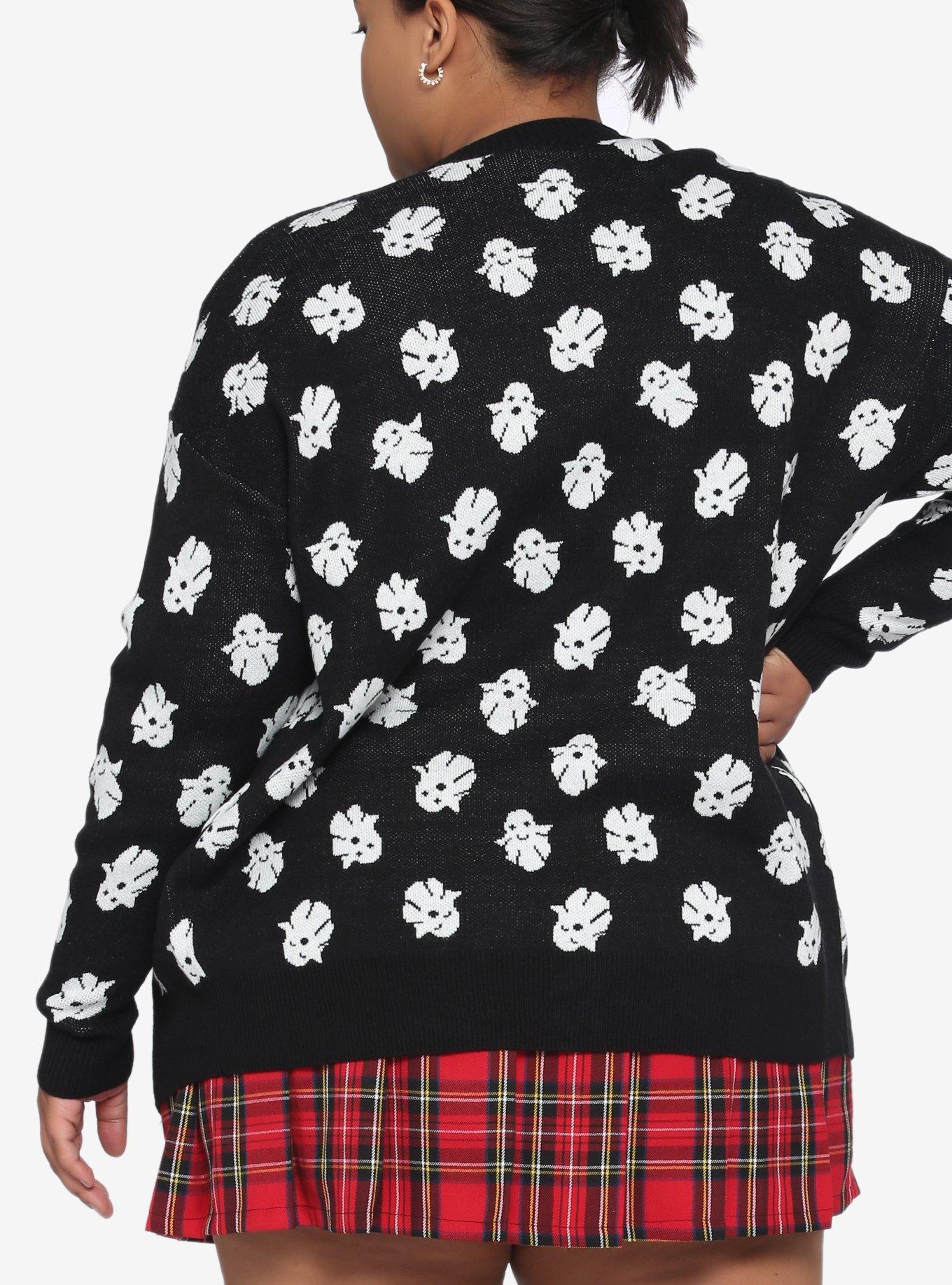 Ghost Girls Cardigan Plus Size, BLACK, alternate