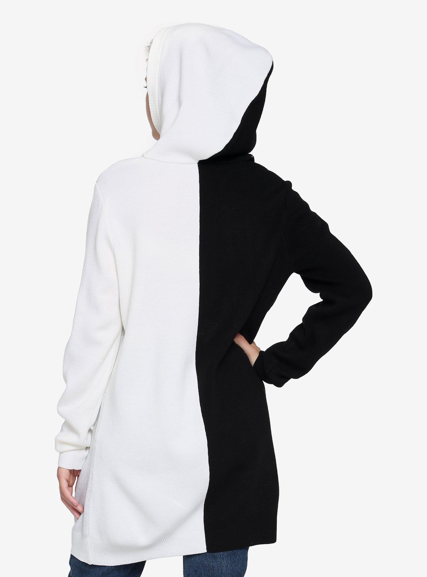 Rib Cage Split Oversized Hooded Girls Sweater, MULTI, alternate