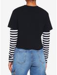 Goth Milk Black & White Girls Twofer Crop Long-Sleeve T Goth Milk Black & White Girls Twofer Crop Long-Sleeve T