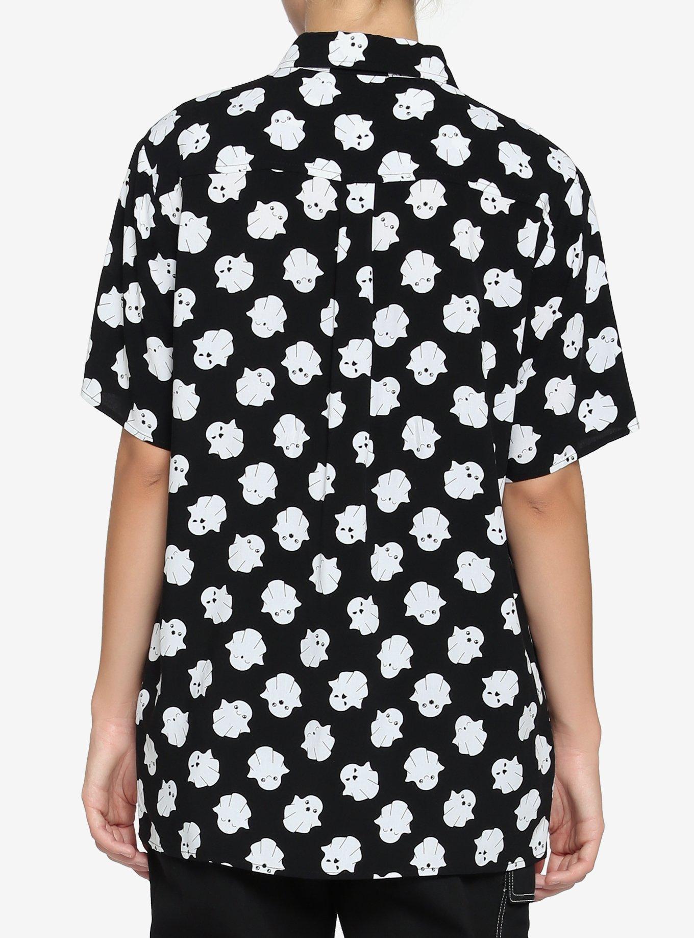 Ghost Girls Woven Button-Up, BLACK, alternate