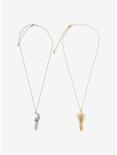 Sun & Moon Fauz Crystal Best Friend Necklace Set, , alternate