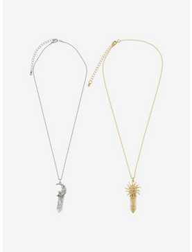 Sun & Moon Fauz Crystal Best Friend Necklace Set, , hi-res