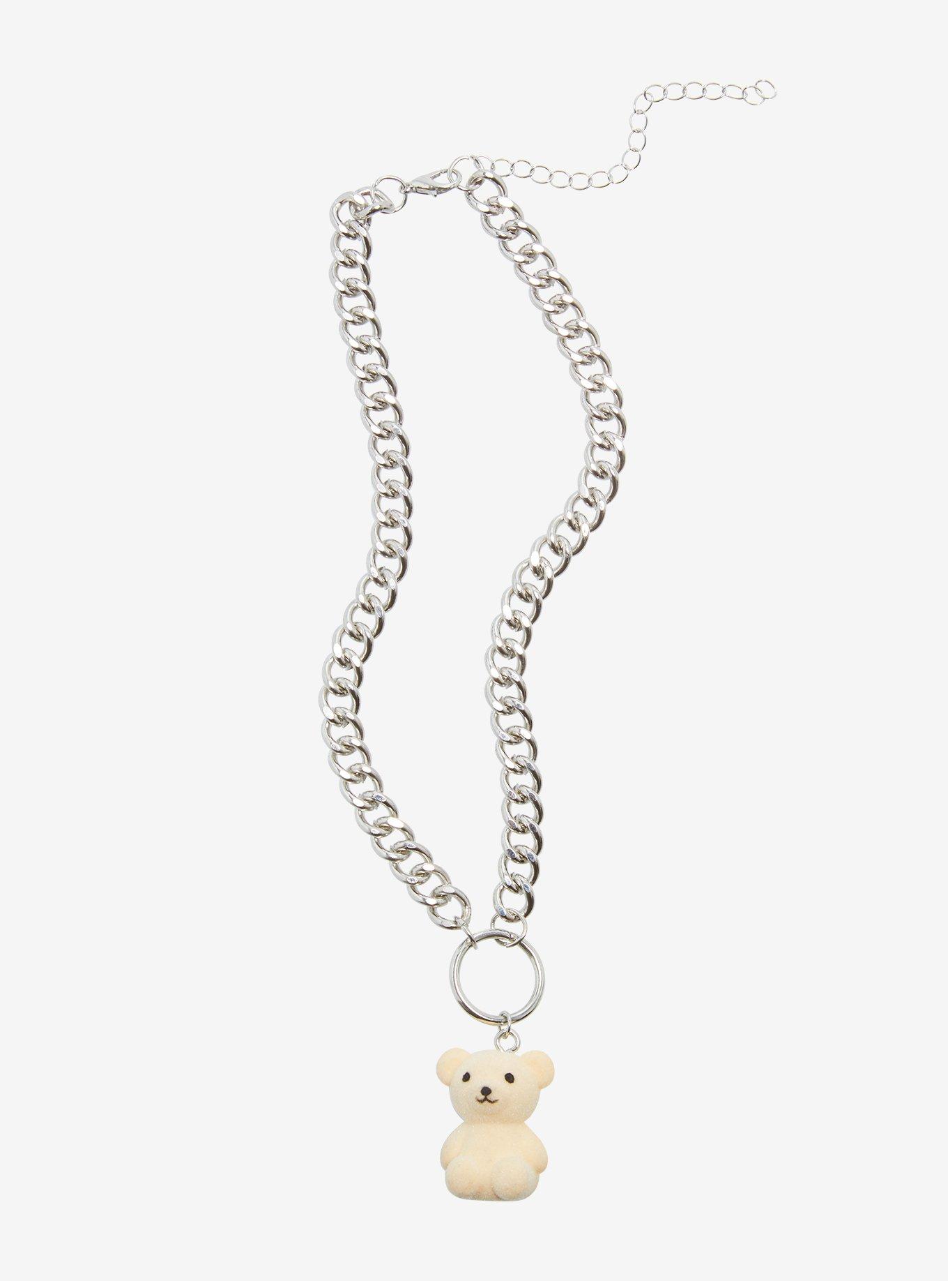 Teddy Bear O-Ring Chain Necklace, , alternate