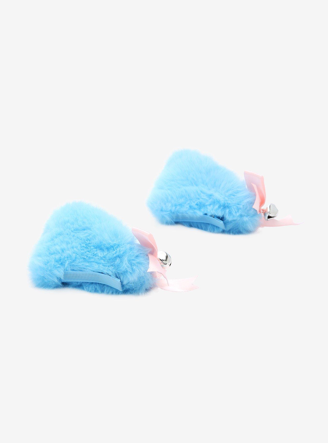 Light Blue Cat Ear & Pink Bow Hair Clip Set, , alternate