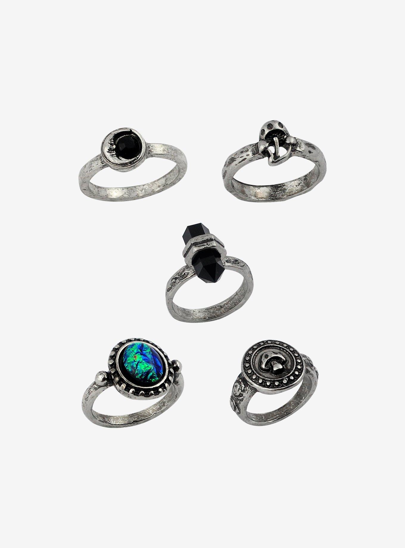 Dark Opal Crystal Mushroom Ring Set, , alternate