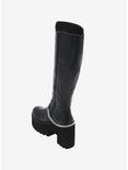 Black Chain Back Platform Knee-High Boots, MULTI, alternate