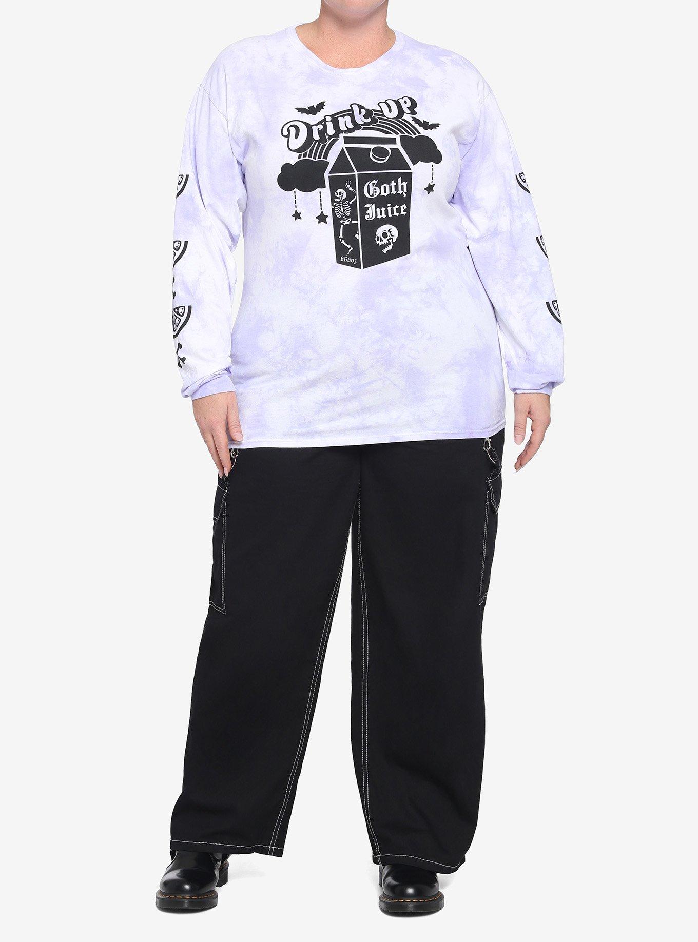 Drink Up Goth Juice Tie-Dye Girls Long-Sleeve T-Shirt Plus Size, MULTI, alternate