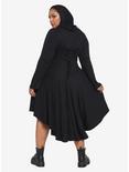 Black Hi-Low Hooded Dress Plus Size, BLACK, alternate
