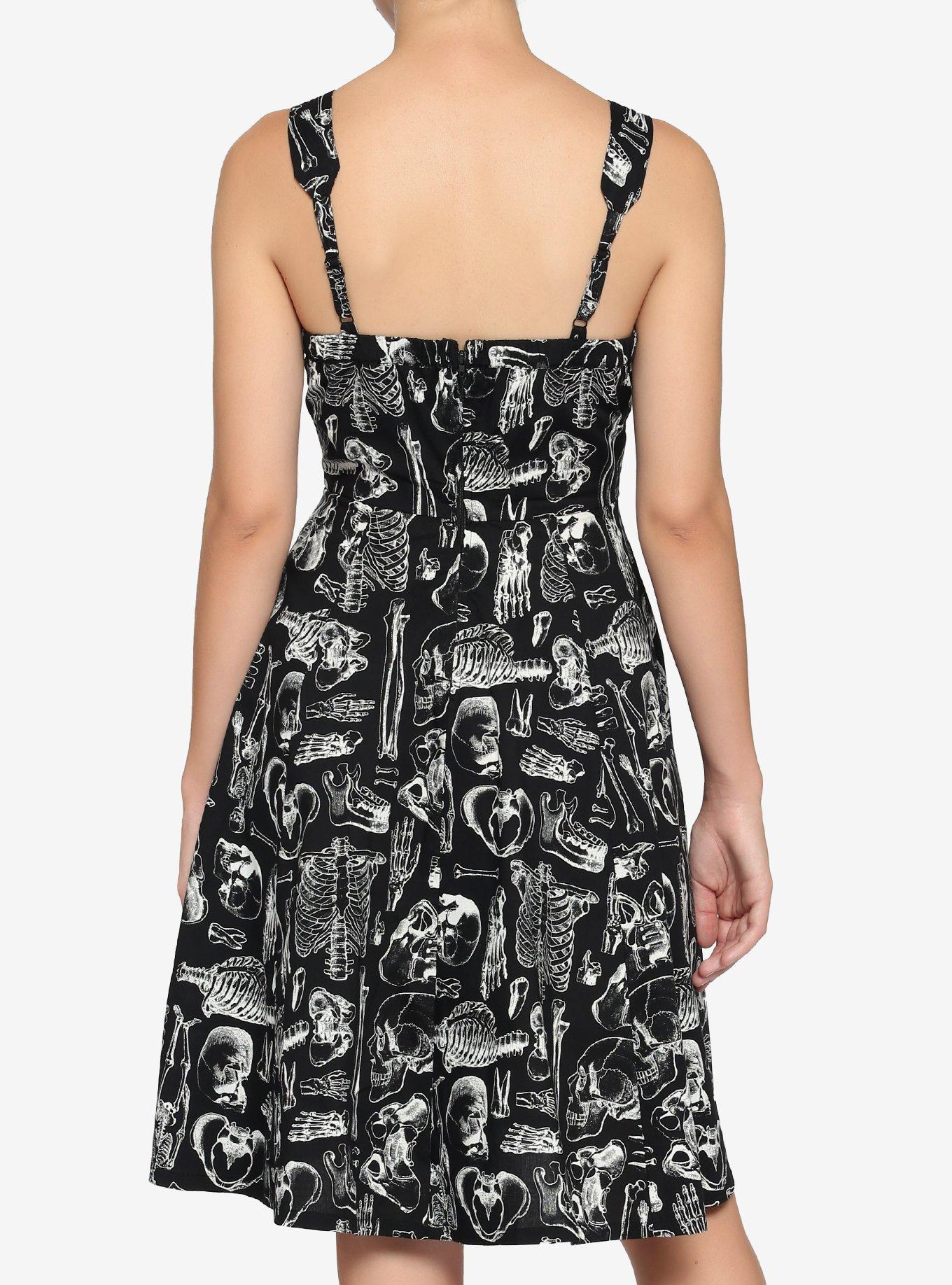 Skeleton Anatomy Retro Swing Dress, MULTI, alternate