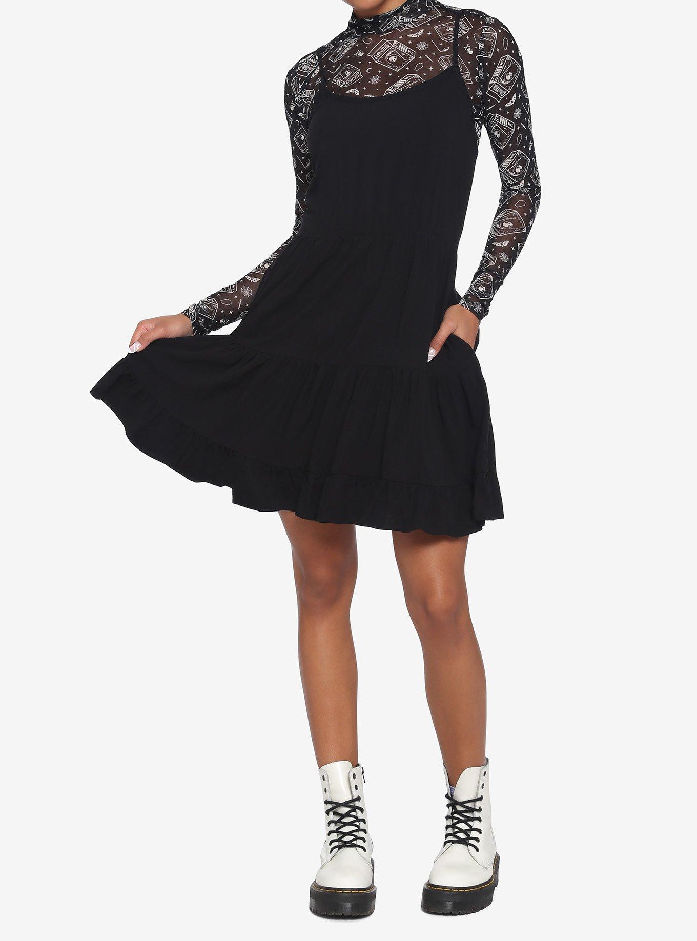 Goth Milk Twofer Tiered Dress, MULTI, alternate