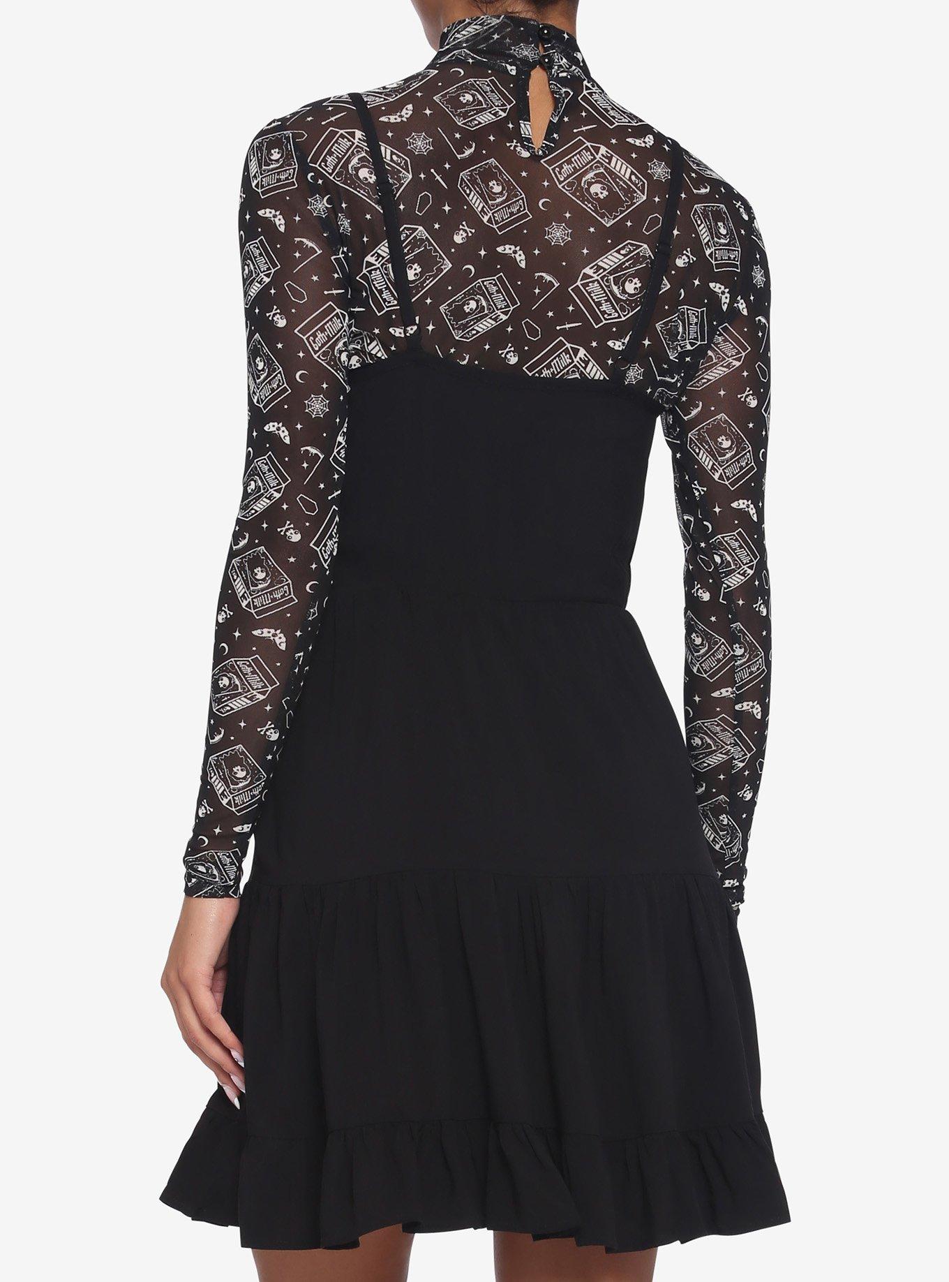 Goth Milk Twofer Tiered Dress, MULTI, alternate