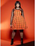 Orange Plaid Skirtall Plus Size, PLAID, alternate