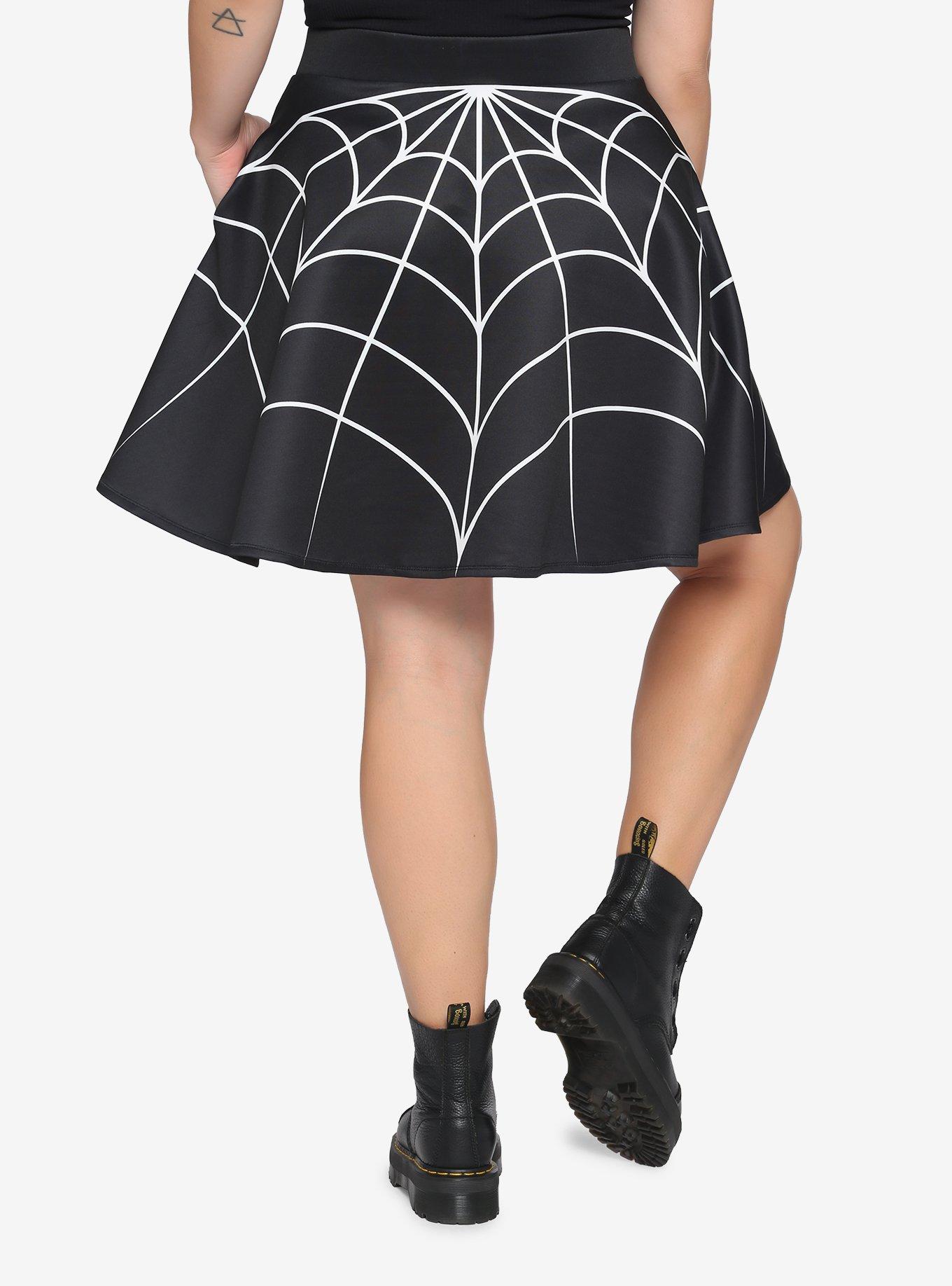 Spiderweb Skirt Plus Size, BLACK, alternate