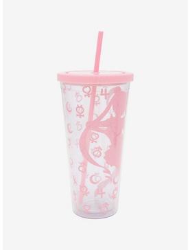 Sailor Moon Pink Silhouette Planetary Symbols Acrylic Travel Cup, , hi-res