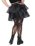 Black Tiered Sheer Skirt Plus Size, BLACK, alternate
