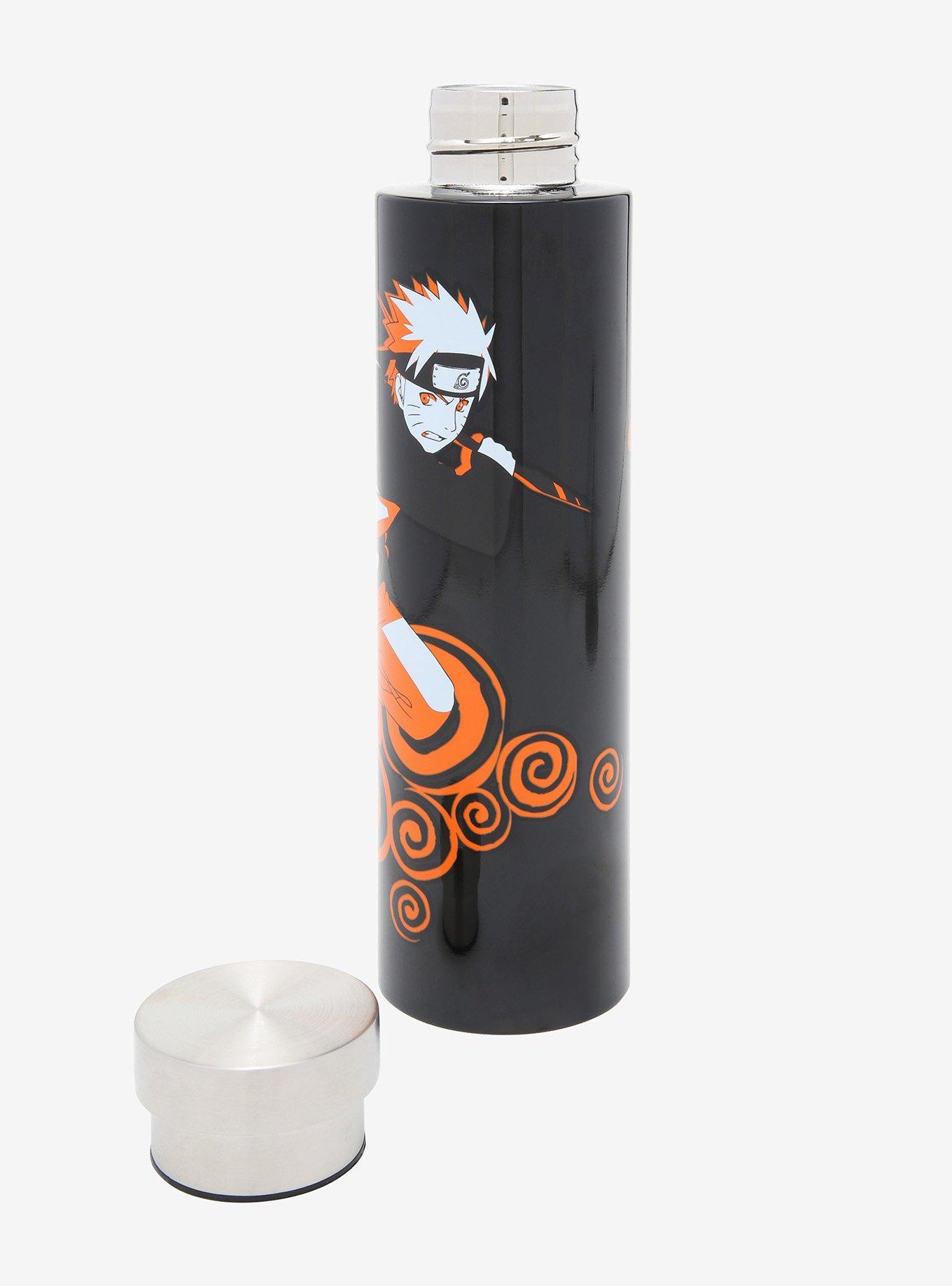 Naruto Shippuden Black & Orange Stainless Steel Water Bottle, , alternate