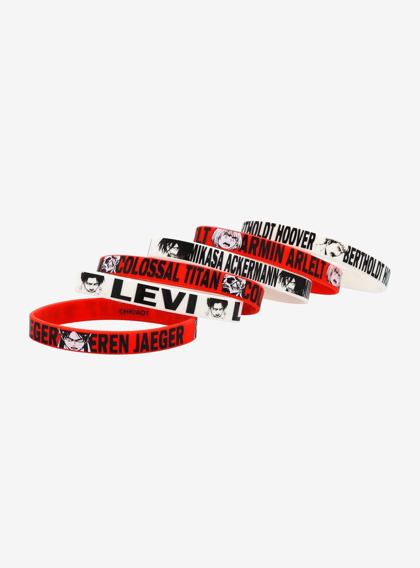 Attack On Titan Character Rubber Bracelet Set, , alternate
