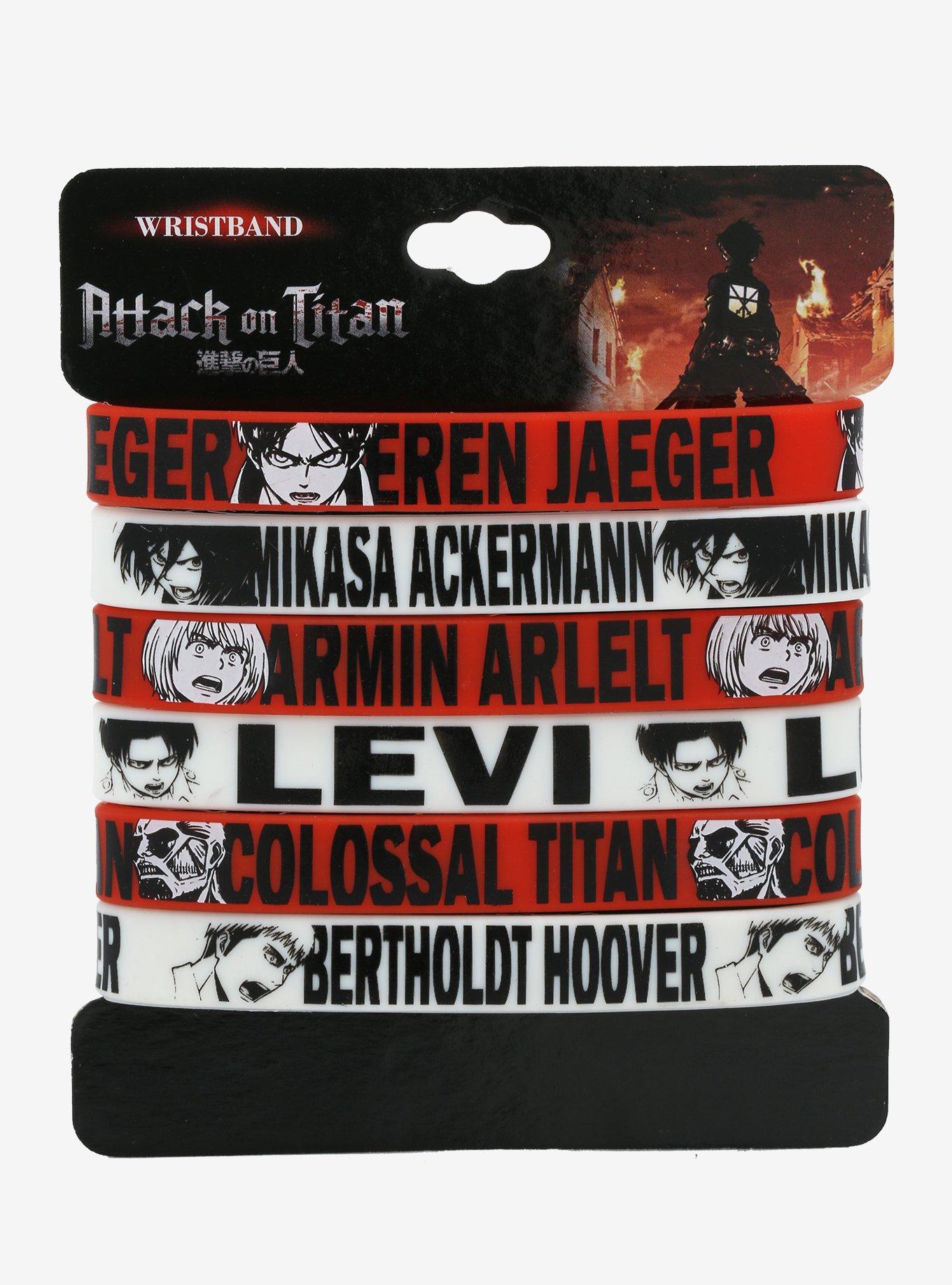 Attack On Titan Character Rubber Bracelet Set, , alternate